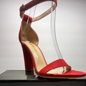 Red 4.5” block heels
